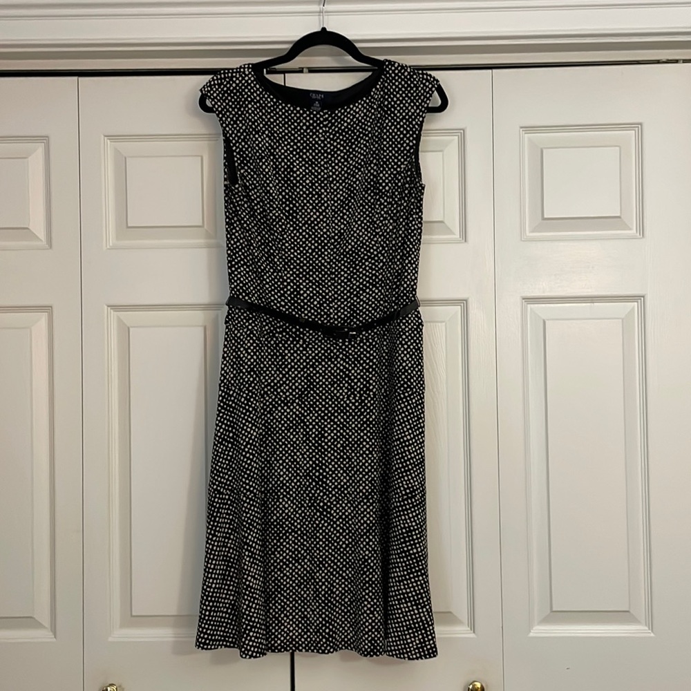 Black printed dress.